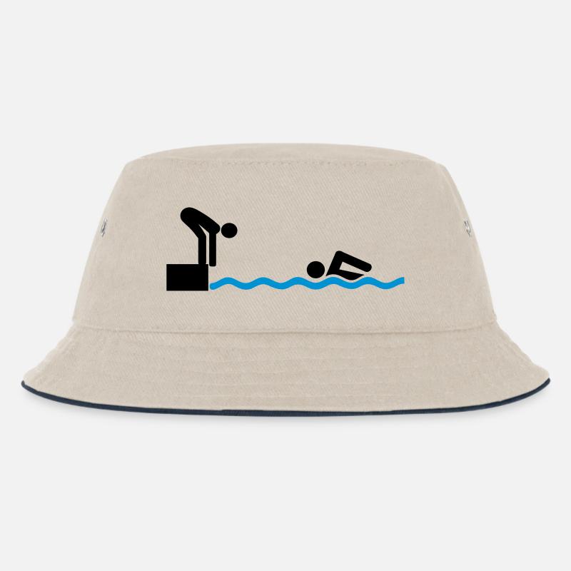 schwimmen Staffel - Kinder Bucket Hat - Natur/Navy
