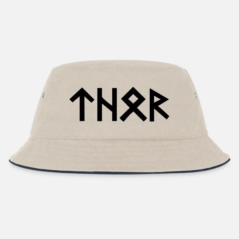 Thor Runen - Kinder Bucket Hat - Natur/Navy
