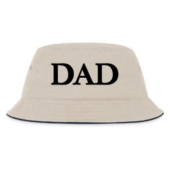 dad (1c) - Kinder Bucket Hat - Natur/Navy - Vorne