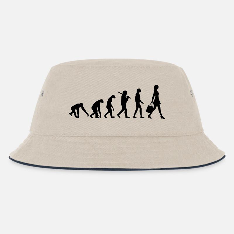 WOMEN EVOLUTION - Kids’ Bucket Hat - ecru/navy