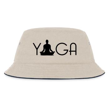 yoga_logo_1___f1 - Kinder Bucket Hat - Natur/Navy - Vorne