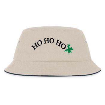 HO HO HO X-MAS Glocke - Kinder Bucket Hat - Natur/Navy - Vorne