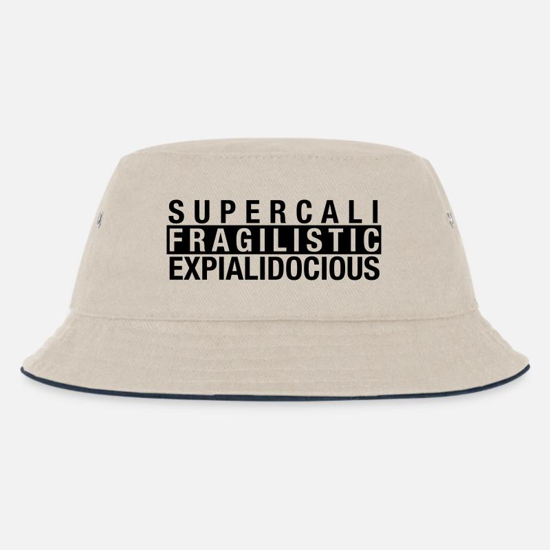 Supercalifragilisticexpialidocious - Kinder Bucket Hat - Natur/Navy