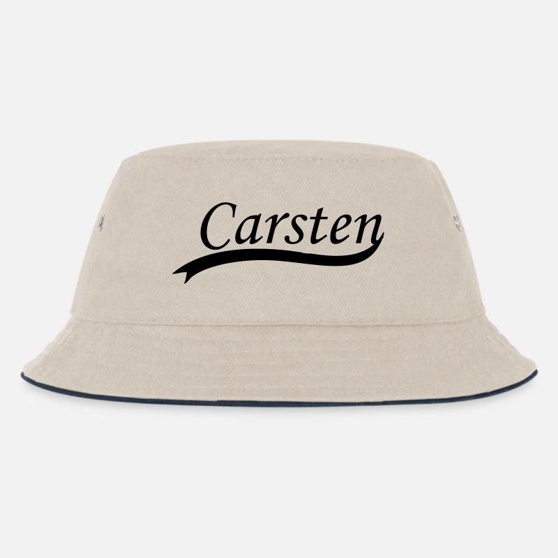 carsten - Kinder Bucket Hat - Natur/Navy