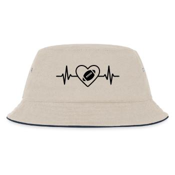 Rugby Herz fürs Spiel - Kinder Bucket Hat - Natur/Navy - Vorne