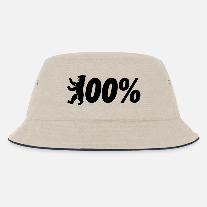 100% Berlin - Kinder Bucket Hat - Natur/Navy