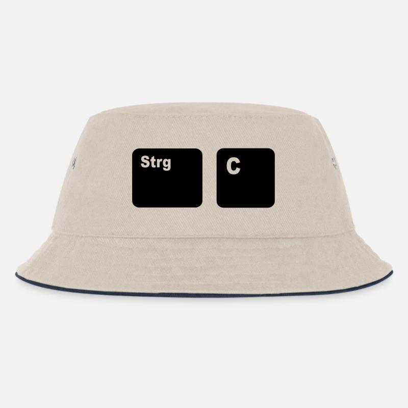 Strg C Copy and Paste Vater und Sohn Partner Shi - Kinder Bucket Hat - Natur/Navy
