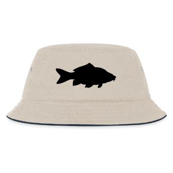Karpfen - Fisch - Fish - Kinder Bucket Hat - Natur/Navy - Vorne