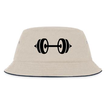 hantel icon - Kinder Bucket Hat - Natur/Navy - Vorne