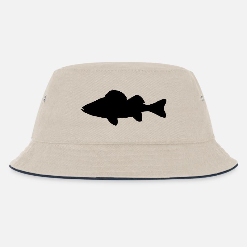 barsch fisch silhouette - Kinder Bucket Hat - Natur/Navy