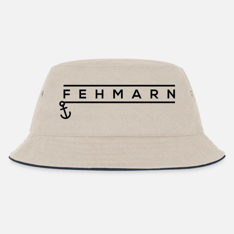 FEHMARN - Kinder Bucket Hat - Natur/Navy