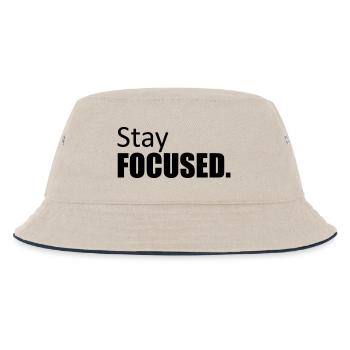 design fokusiert stay focused koenig krone plakat - Kinder Bucket Hat - Natur/Navy - Vorne