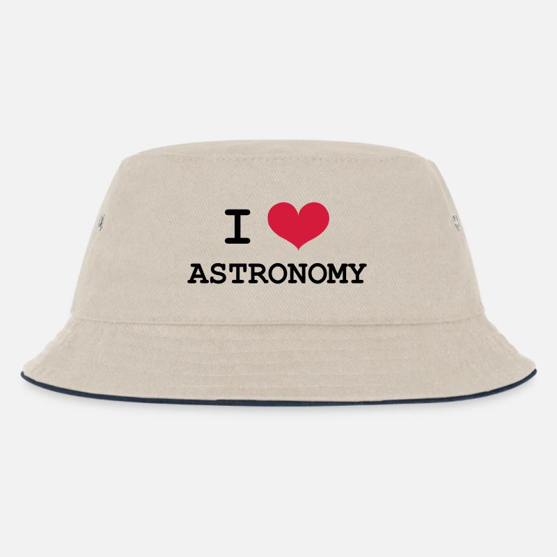 I Love Astronomy - Kinder Bucket Hat - Natur/Navy