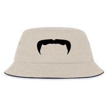 Hipster-Schnurrbart Schnurrbart Bart beard12 - Kinder Bucket Hat - Natur/Navy - Vorne