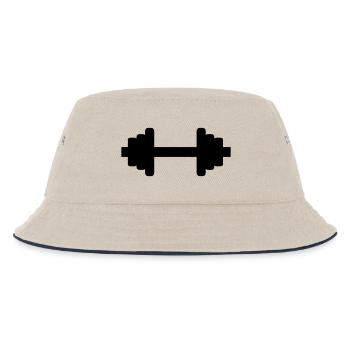 Hantel - Bodybuilding - Kinder Bucket Hat - Natur/Navy - Vorne