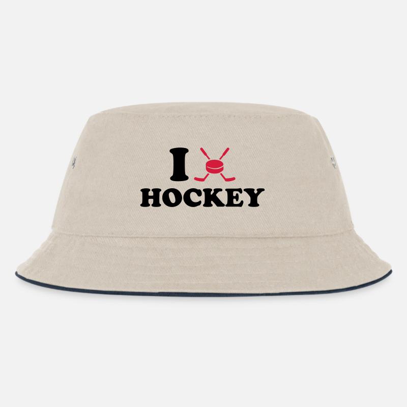 Eishockey - Kinder Bucket Hat - Natur/Navy