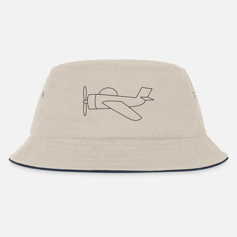 Flugzeug - Kinder Bucket Hat - Natur/Navy