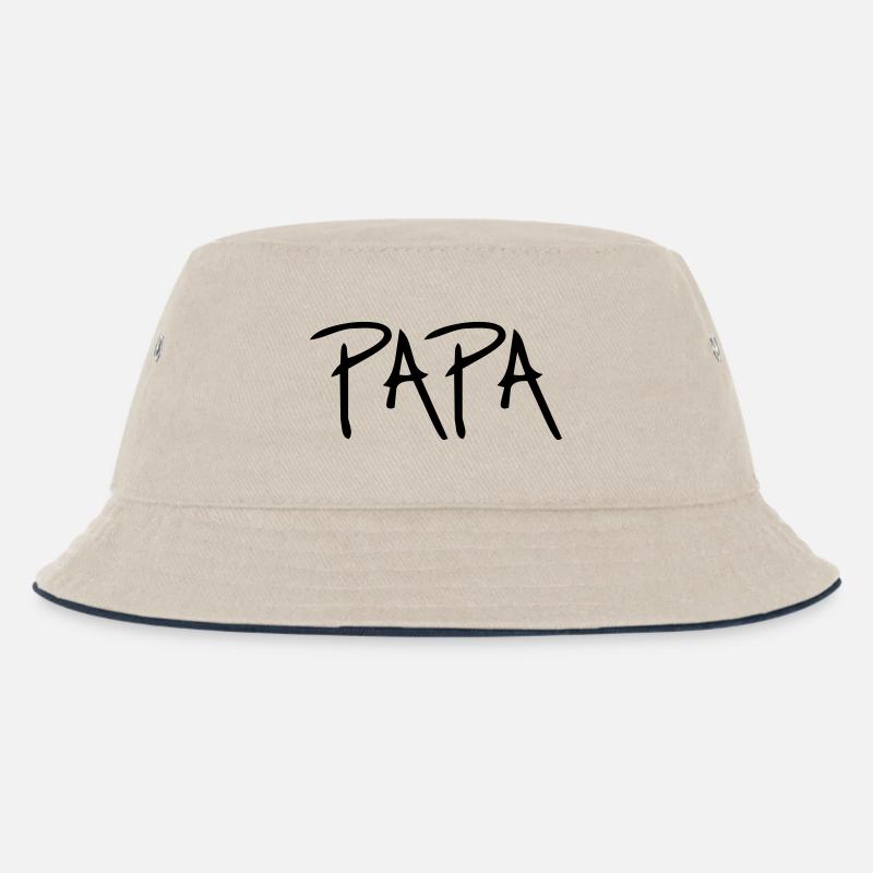 Papa - Kinder Bucket Hat - Natur/Navy