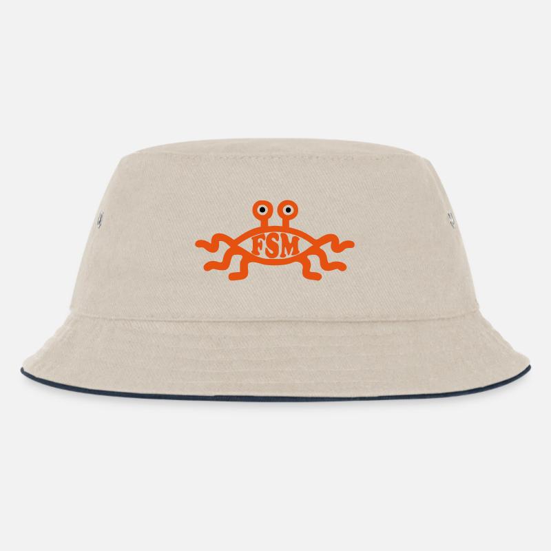 Flying Spaghetti Monster - Kinder Bucket Hat - Natur/Navy