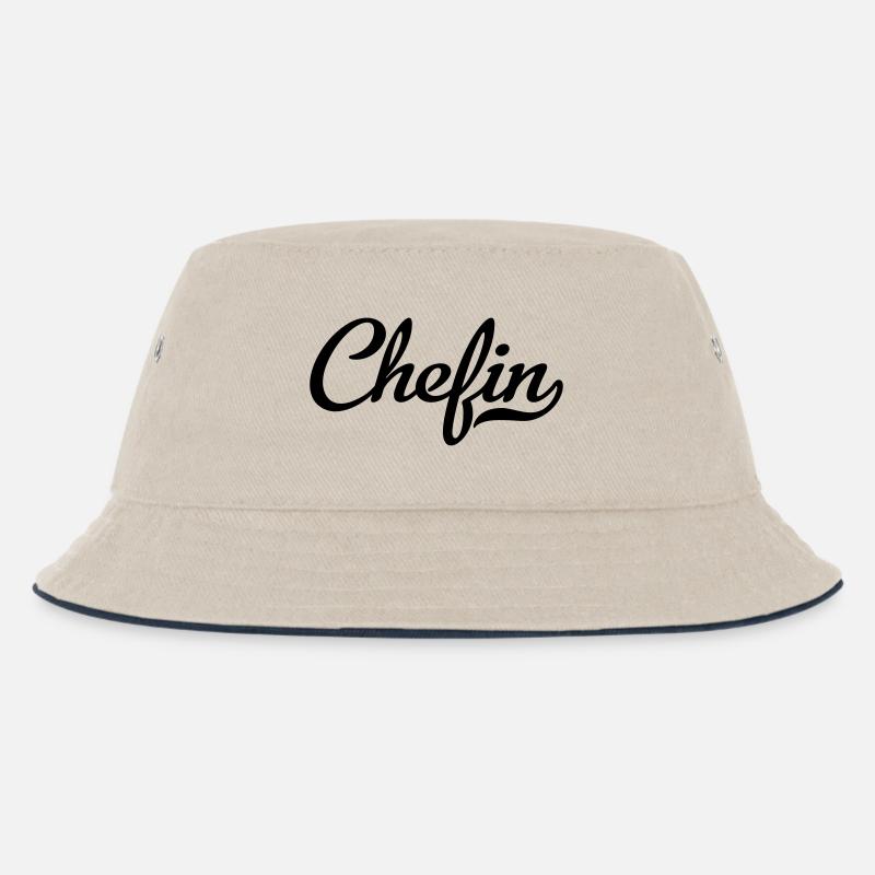 Chefin - Kinder Bucket Hat - Natur/Navy