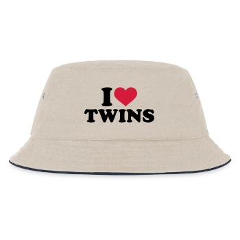 Zwillinge - Kinder Bucket Hat - Natur/Navy - Vorne
