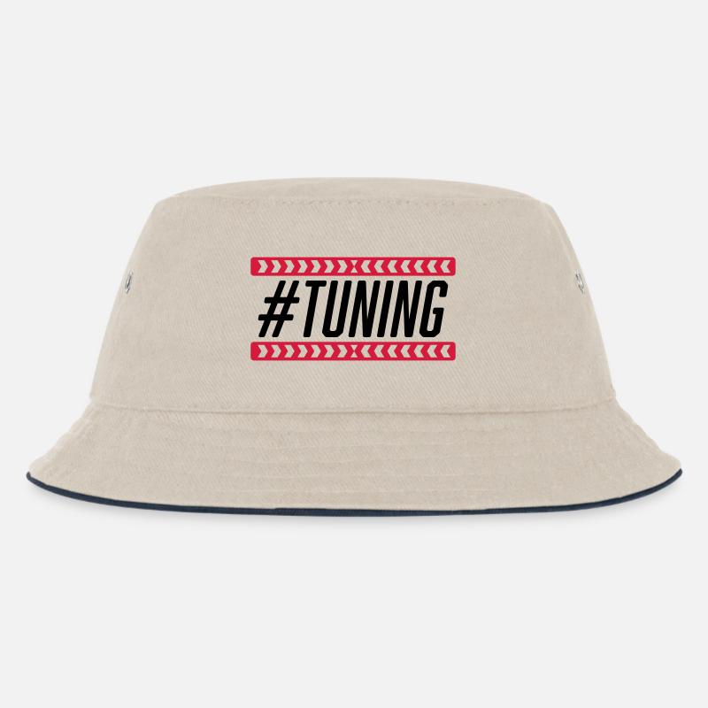 #Tuning - Kids’ Bucket Hat - ecru/navy