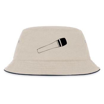 Mikrofon - Kinder Bucket Hat - Natur/Navy - Vorne