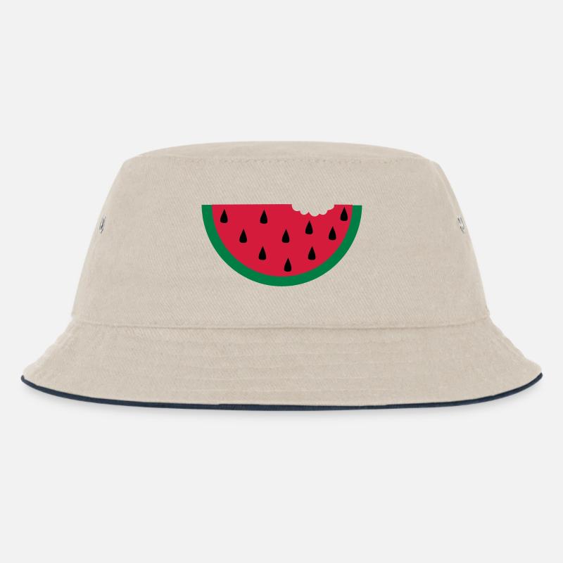 Melone Wassermelone watermelon Obst - Kinder Bucket Hat - Natur/Navy