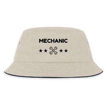 Mechanik / Mechaniker / Auto / Garage - Kinder Bucket Hat - Natur/Navy - Vorne