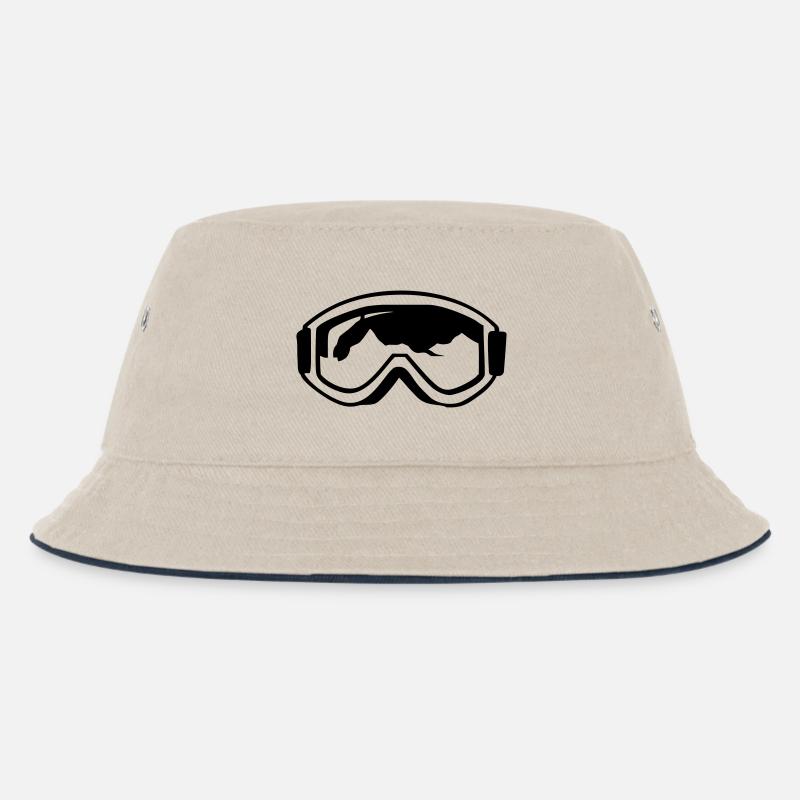 skibrille - Kinder Bucket Hat - Natur/Navy