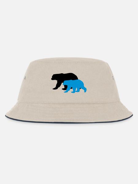 bears silhouettes - Kinder Bucket Hat - Natur/Navy