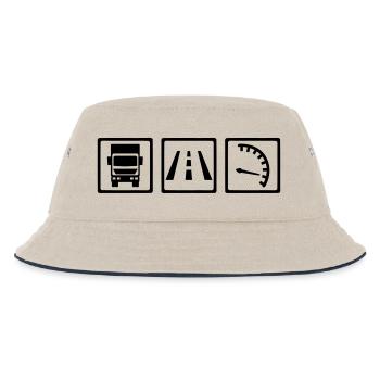 LKW - Kinder Bucket Hat - Natur/Navy - Vorne