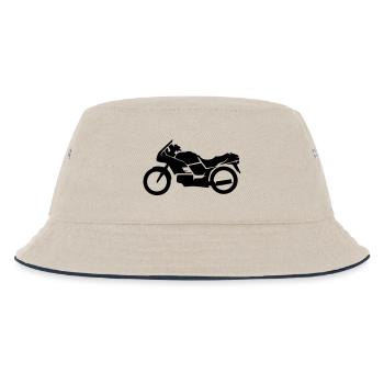 Motorrad, Motorräder - Kinder Bucket Hat - Natur/Navy - Vorne