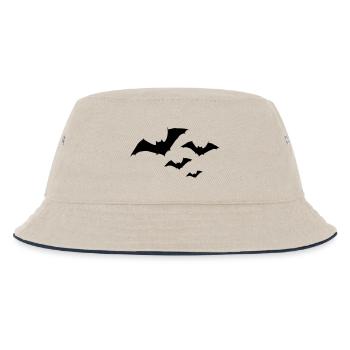 Halloween Fledermaus Schwarm 1c - Kinder Bucket Hat - Natur/Navy - Vorne