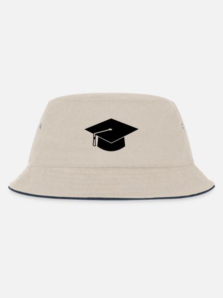 Doktor Akademiker Mütze - Kinder Bucket Hat - Natur/Navy