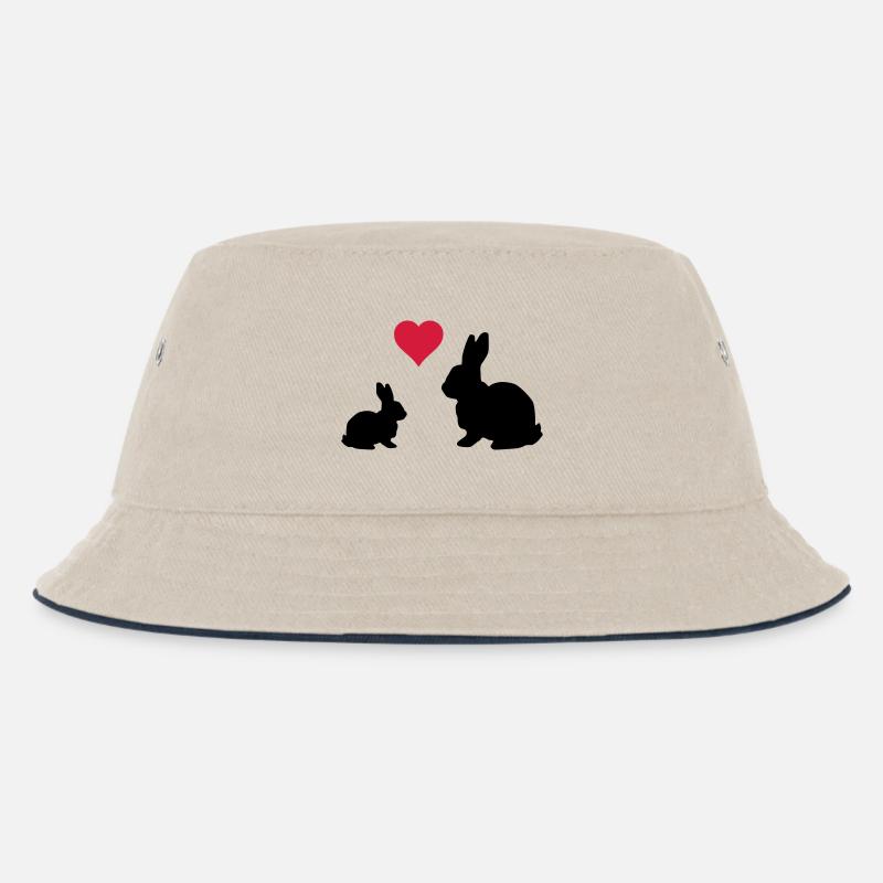 Mama Kind Hase - Kinder Bucket Hat - Natur/Navy