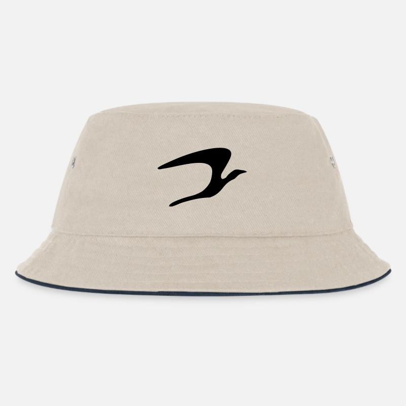 bird_vec_1en - Kids’ Bucket Hat - ecru/navy