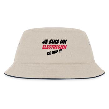 Je suis un électricien de ouf !!! 222 - Bob Enfant - blanc cassé/bleu marine - Devant