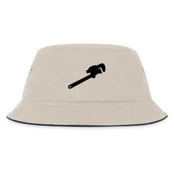 wrench, mechanic tool, plumber - Kids’ Bucket Hat - ecru/navy - Front