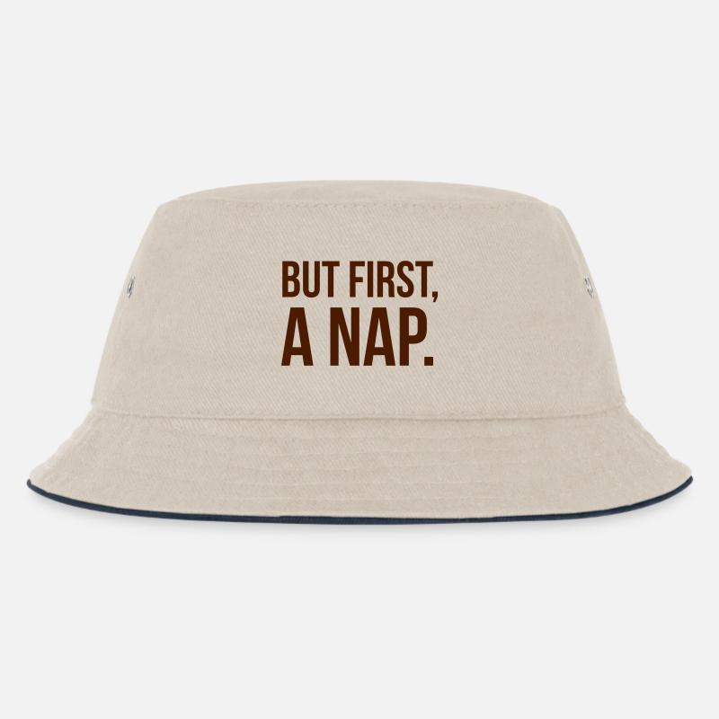 But first a NAP - Kinder Bucket Hat - Natur/Navy