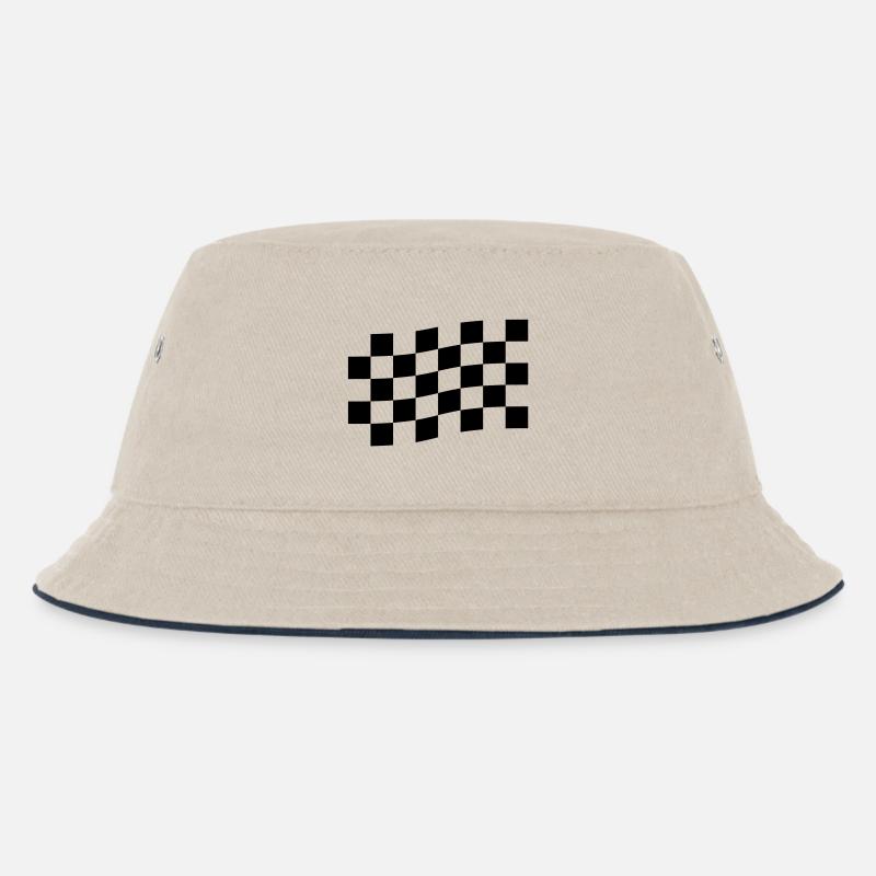 Zielflagge - Kinder Bucket Hat - Natur/Navy