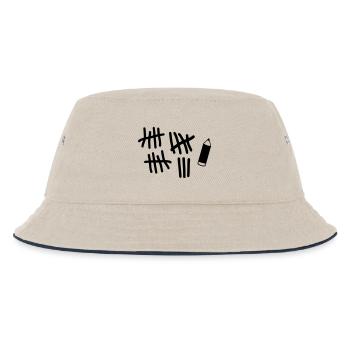 Striche - Stift - Kinder Bucket Hat - Natur/Navy - Vorne