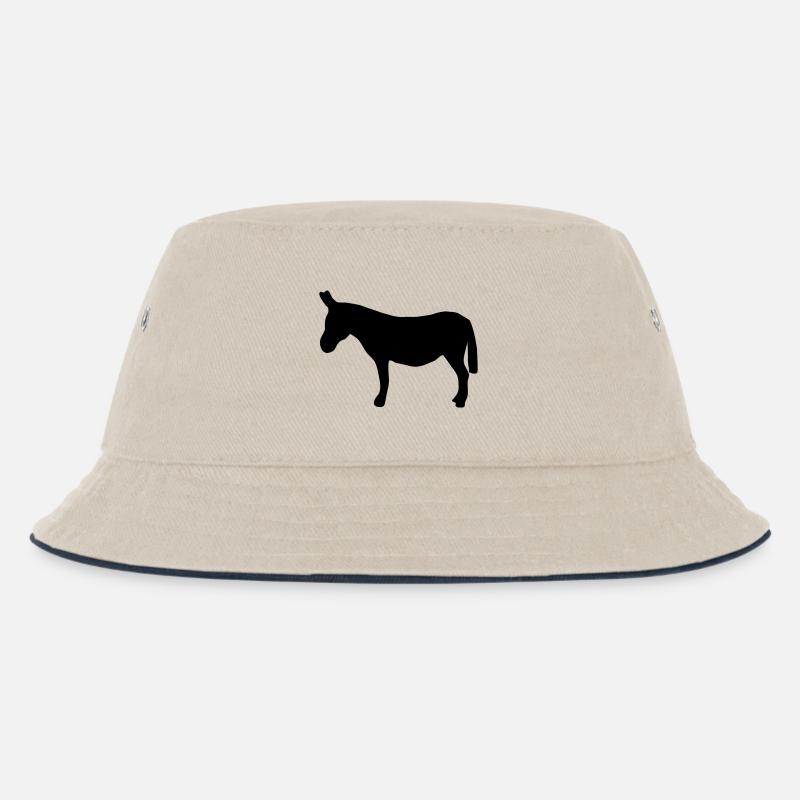 Esel - Kinder Bucket Hat - Natur/Navy
