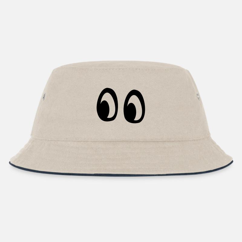 Große Augen - Kinder Bucket Hat - Natur/Navy