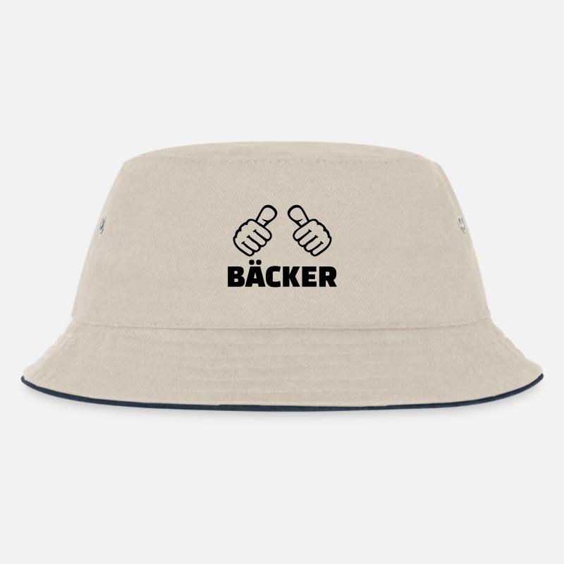 Bäcker - Kinder Bucket Hat - Natur/Navy