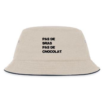 Pas de bras Pas de chocolat / Humour / Drôle / Fun - Bob Enfant - blanc cassé/bleu marine - Devant