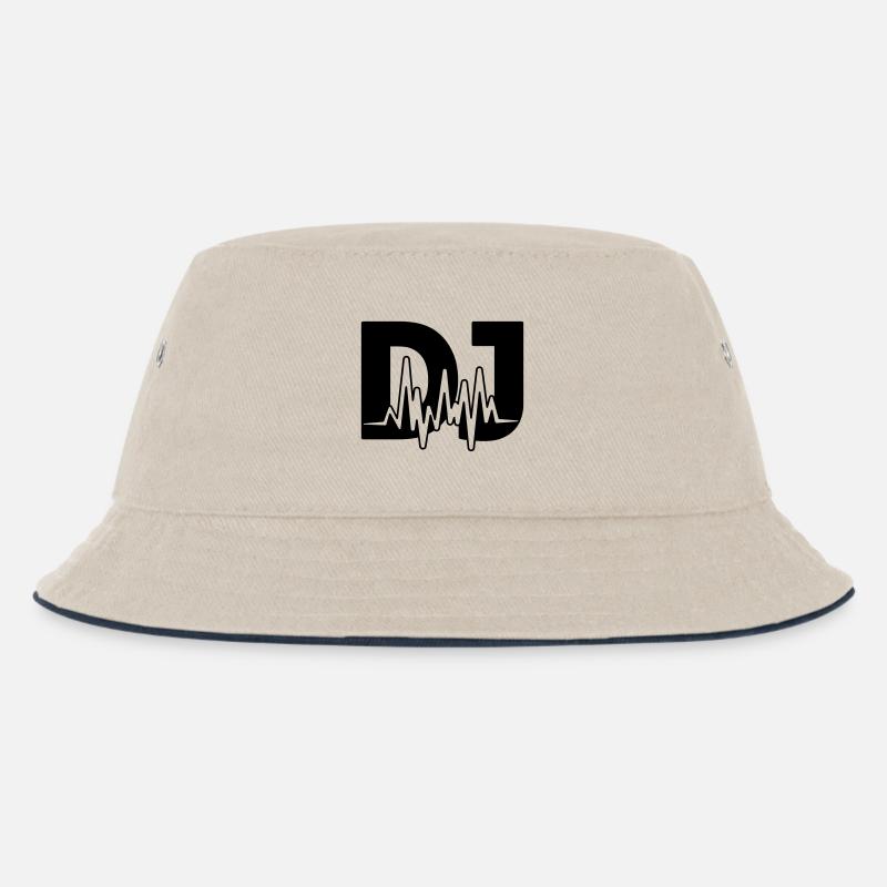 dj - Kinder Bucket Hat - Natur/Navy