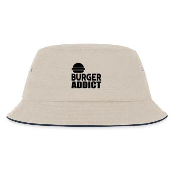 burger süchtig - Kinder Bucket Hat - Natur/Navy - Vorne