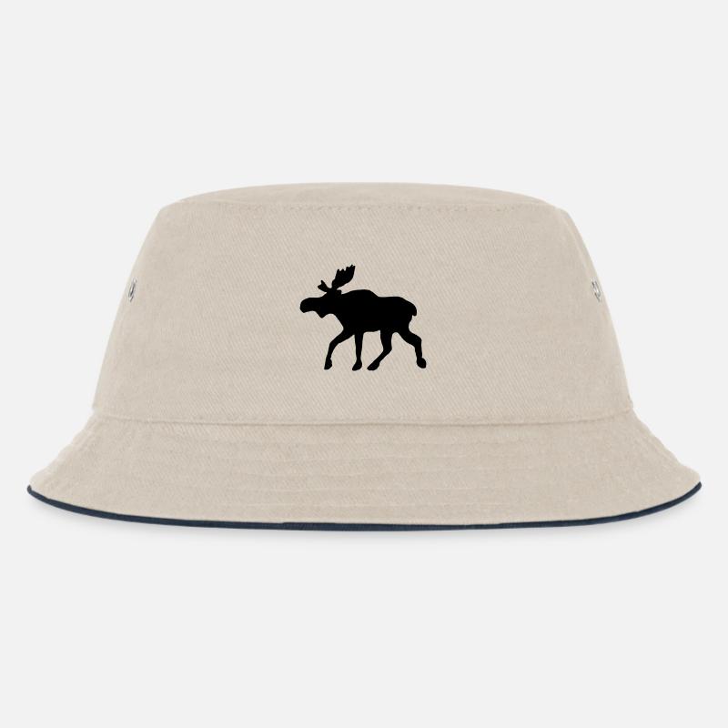 Elch - Kinder Bucket Hat - Natur/Navy