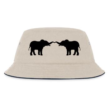 Couple amoureux 2 éléphants - Bob Enfant - blanc cassé/bleu marine - Devant